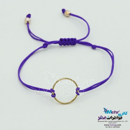 دستبند طلا و بافت - طرح هندسی-MB1046